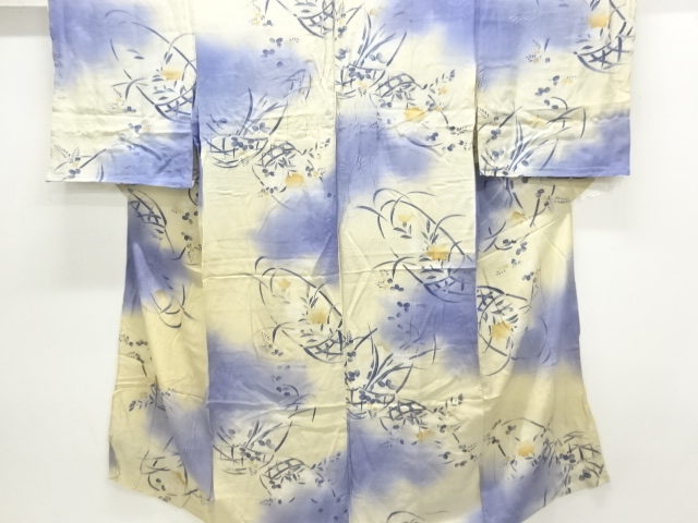 アンティーク　草花模様単衣長襦袢